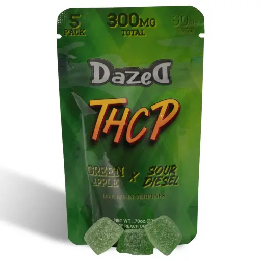 [Q-4557-05] Dazed THCP Gummy 5PK 300mg (Green Apple X Sour Diesel)