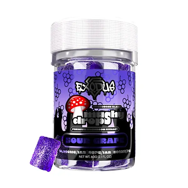 [Q-4705-03] Exodus Mushy Drops Gummies 20ct  10000mg  (Sour Grape)