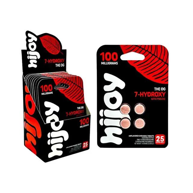 [Q-4739-03] 7-Hydroxie Hijoy with Pseudo 25mg 2CT Chewable tablets 20PK (THE OG)