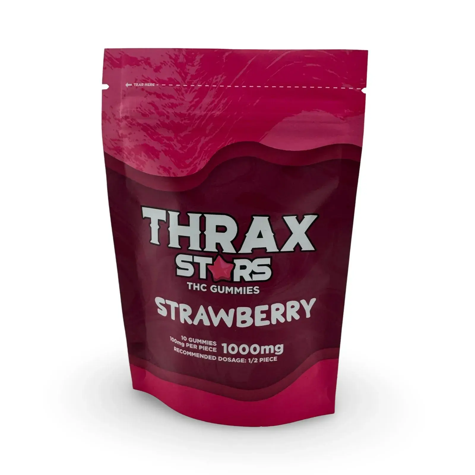 [Q-4774-08] THRAX GUMMIES 10 STARS Delta 8 1000MG (Strawberry)