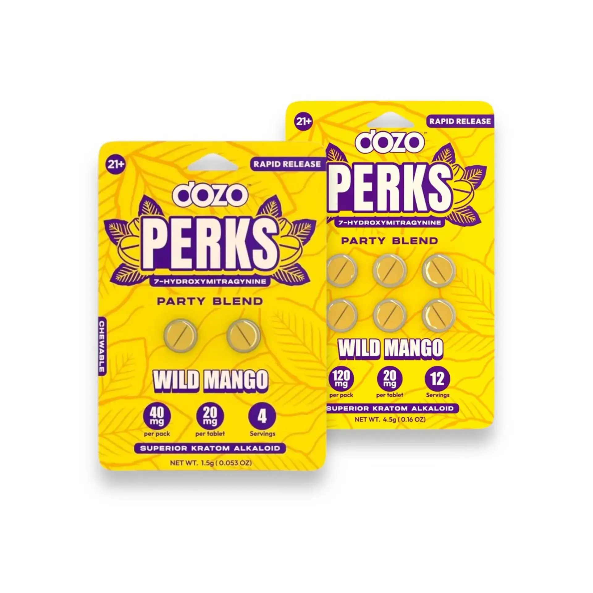 [Q-4787-03] DOZO PERKS 6CT 120MG 7-HYDROXYMITRAGYNINE (WILD MANGO | PARTY BLEND)