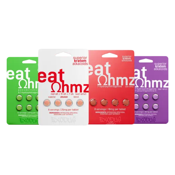 [Q-1784-09] EAT OHMZ (7-HYDROXYMITRAGYNINE) KRATOM Capsules  (Neon Orange 2CT 50MG 20PK)