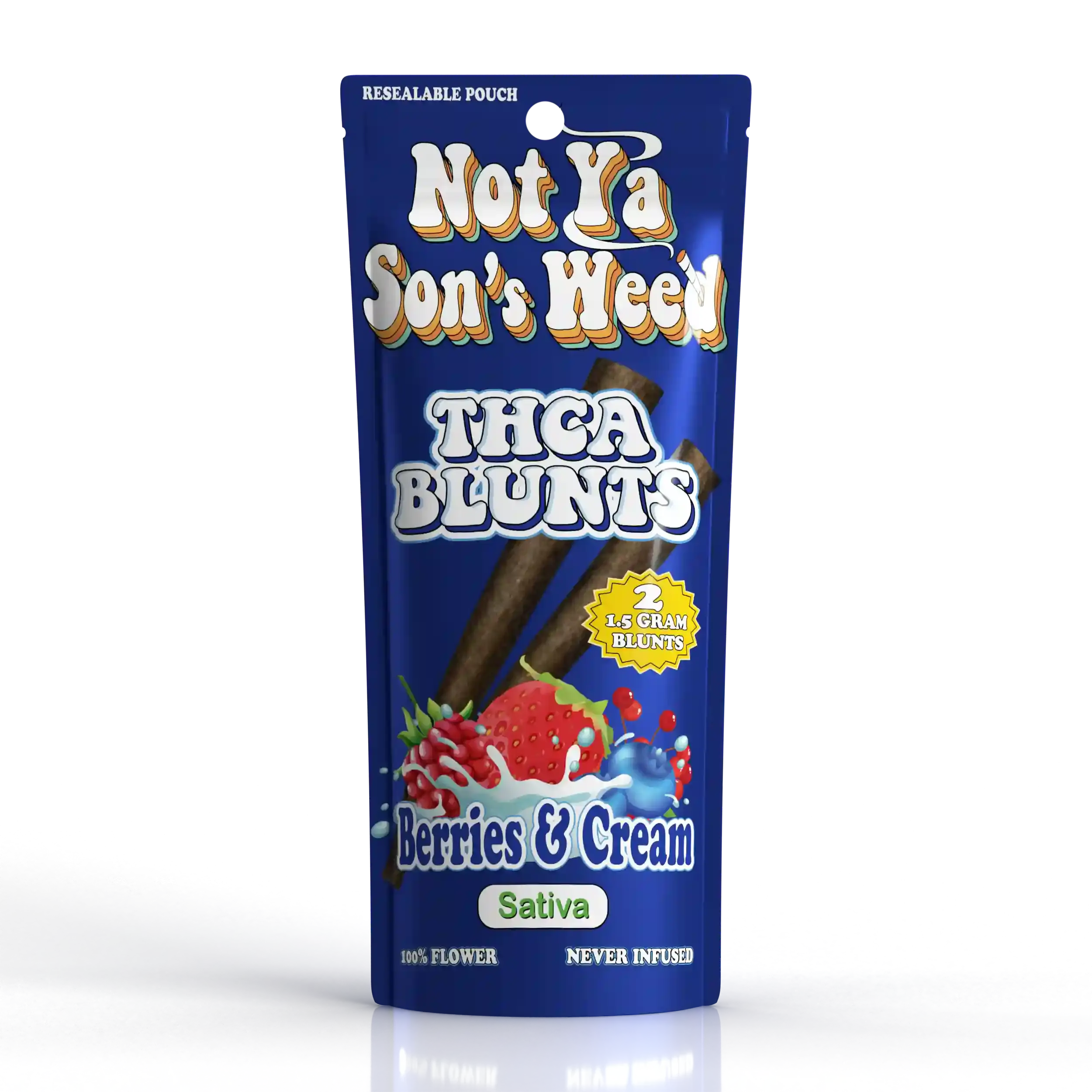 [Q-4796-01] NOT YA SON'S WEED 2PC THCA BLUNT 10PK DISPLAY (BERRIES & CREAM (Sativa))