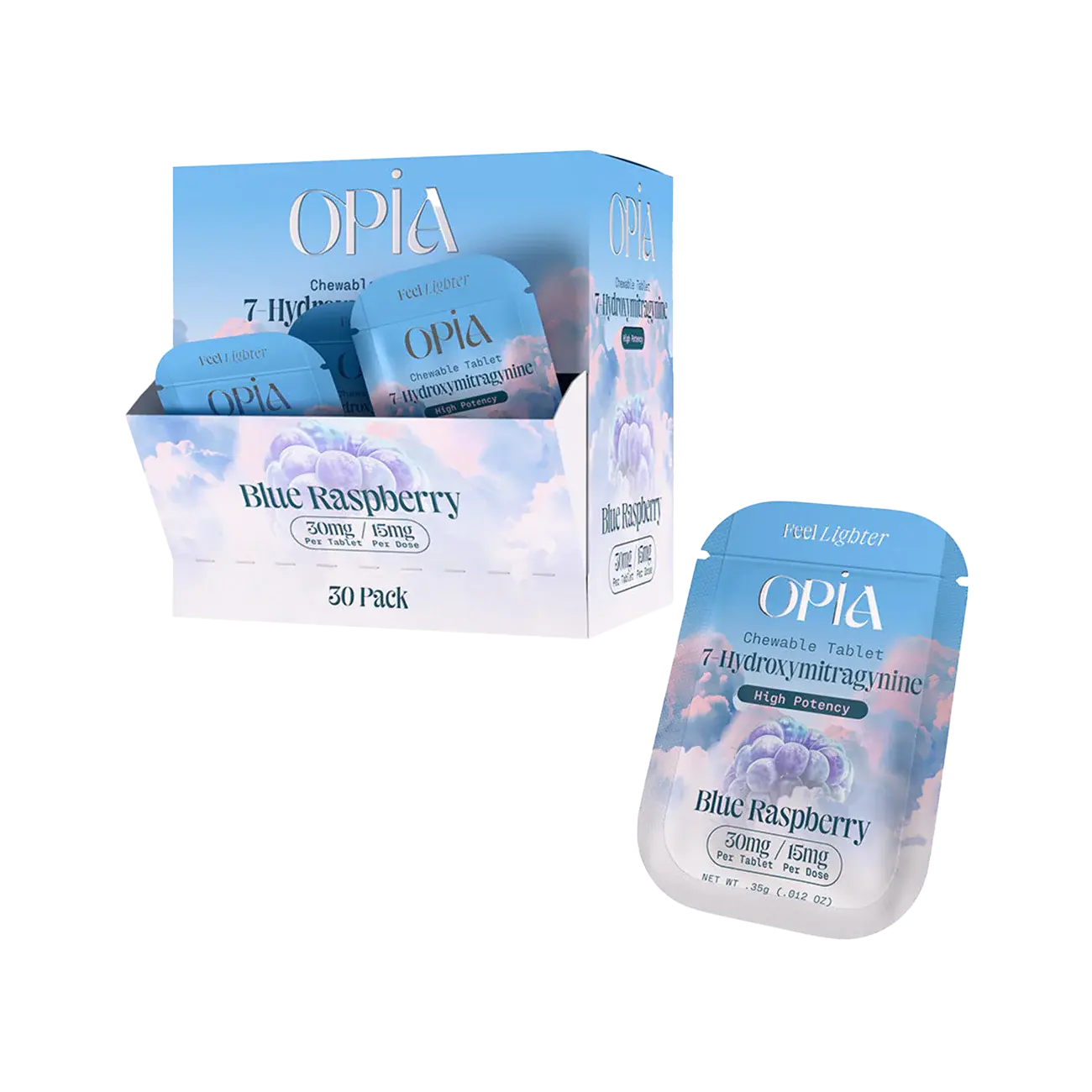 [Q-4809-02] OPIA 7-HYDROXYMITRAGYNINE 1CT 30MG 30PK (Blue Raspberry)