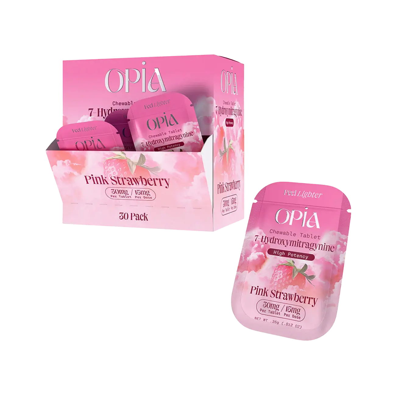 [Q-4809-03] OPIA 7-HYDROXYMITRAGYNINE 1CT 30MG 30PK (Pink Strawberry)