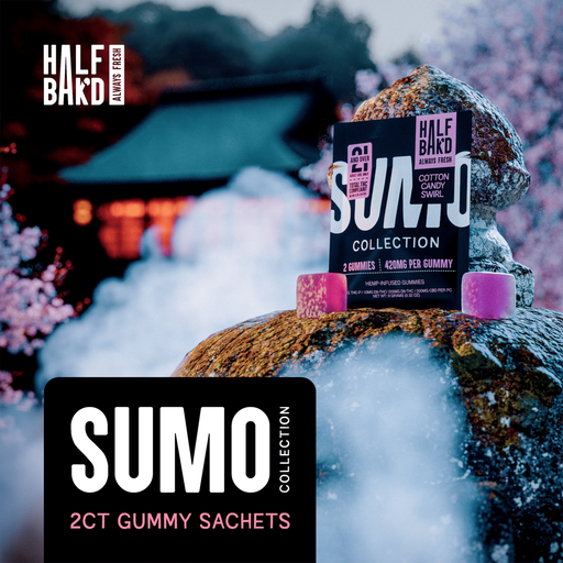 [Q-4813-04] Half Bak'd D9 SUMO Gummies 2CT - 30 Pack (Cotton Candy Swirl)