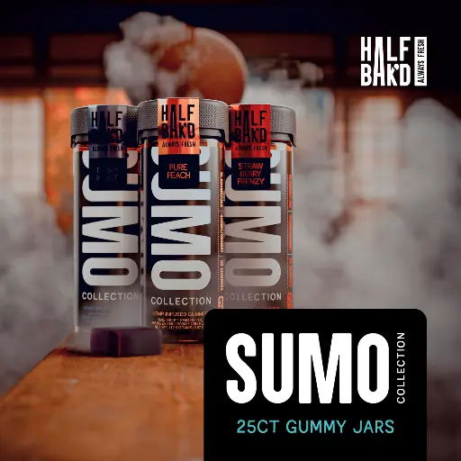 [Q-4814-02] Half Bak'd D9 SUMO  Gummies Jar 25CT (Forbidden Punch)