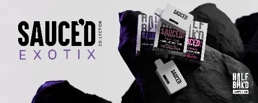 [Q-4816-05] Half Bak'd Live Resin SAUCE'D EXOTIX THC-P 4G Disposables 5 Pack a Box (LA Pop Rockz)