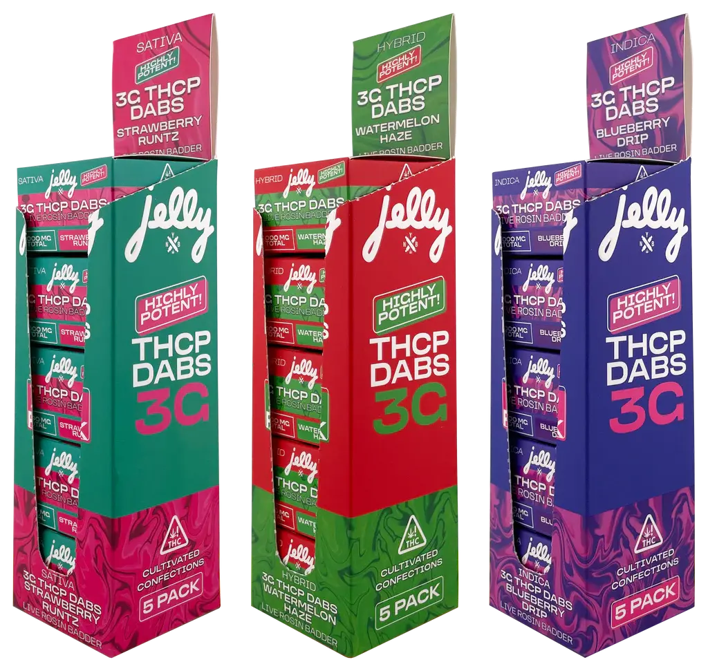 [T-1278-03] Jelly THC-P Badder Dab 3G Live Rosin 5PK a Box (Strawberry Runtz)