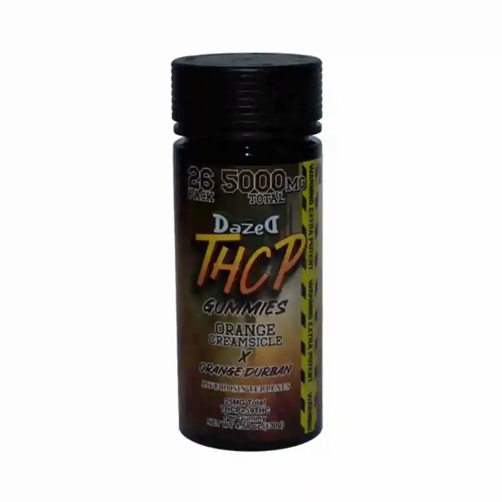 [Q-4830-05] Dazed THCP Gummy Jar 26PK 193MG each 5000MG (Orange Creamsicle)