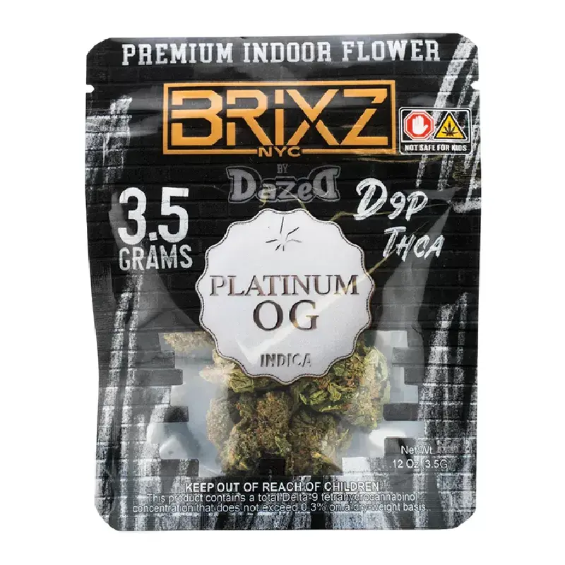 [Q-4836-01] Brixz Flower 3.5G THC-A 10Ct a Box (Platinum OG)