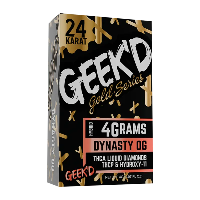[T-1305-01] GEEK’D EXTRACTS GOLD SERIES 4 GRAM DISPOSABLE (DYNASTY OG – HYBRID)