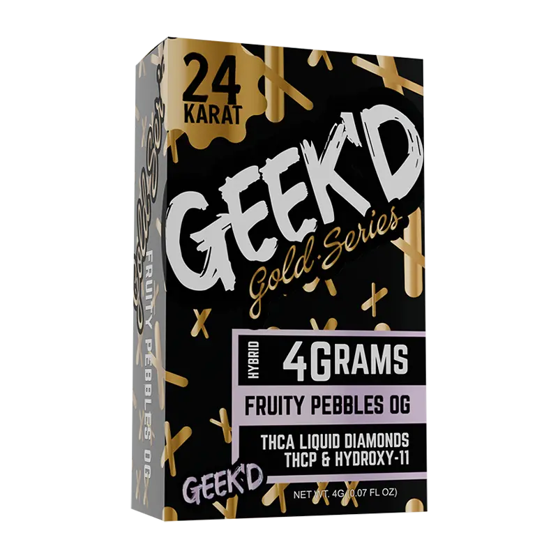[T-1305-06] GEEK’D EXTRACTS GOLD SERIES 4 GRAM DISPOSABLE (FRUITY PEBBLES OG – HYBRID)