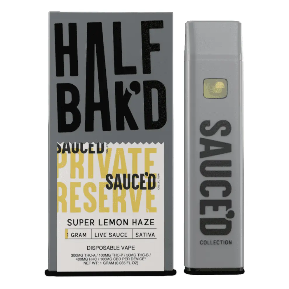 [T-1310-01] HALF BAK'D PRIVATE RESERVE 1G DISPOSABLE 5CT (Super Lemon Haze)
