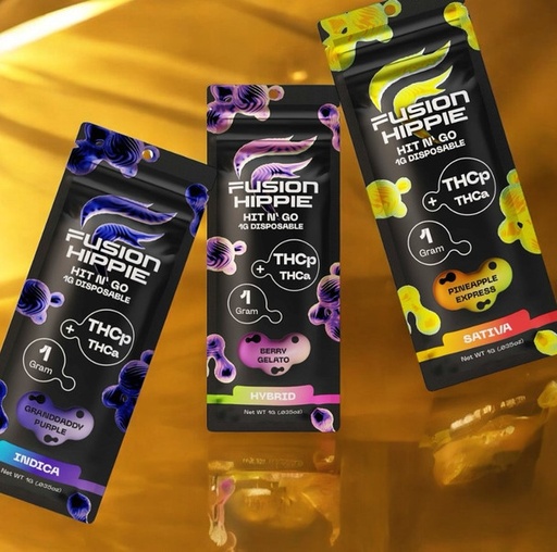 [T-1306] Fusion Hippie 1Gram Disposable THC-P THC-A 30Ct 3 Flavor Mix