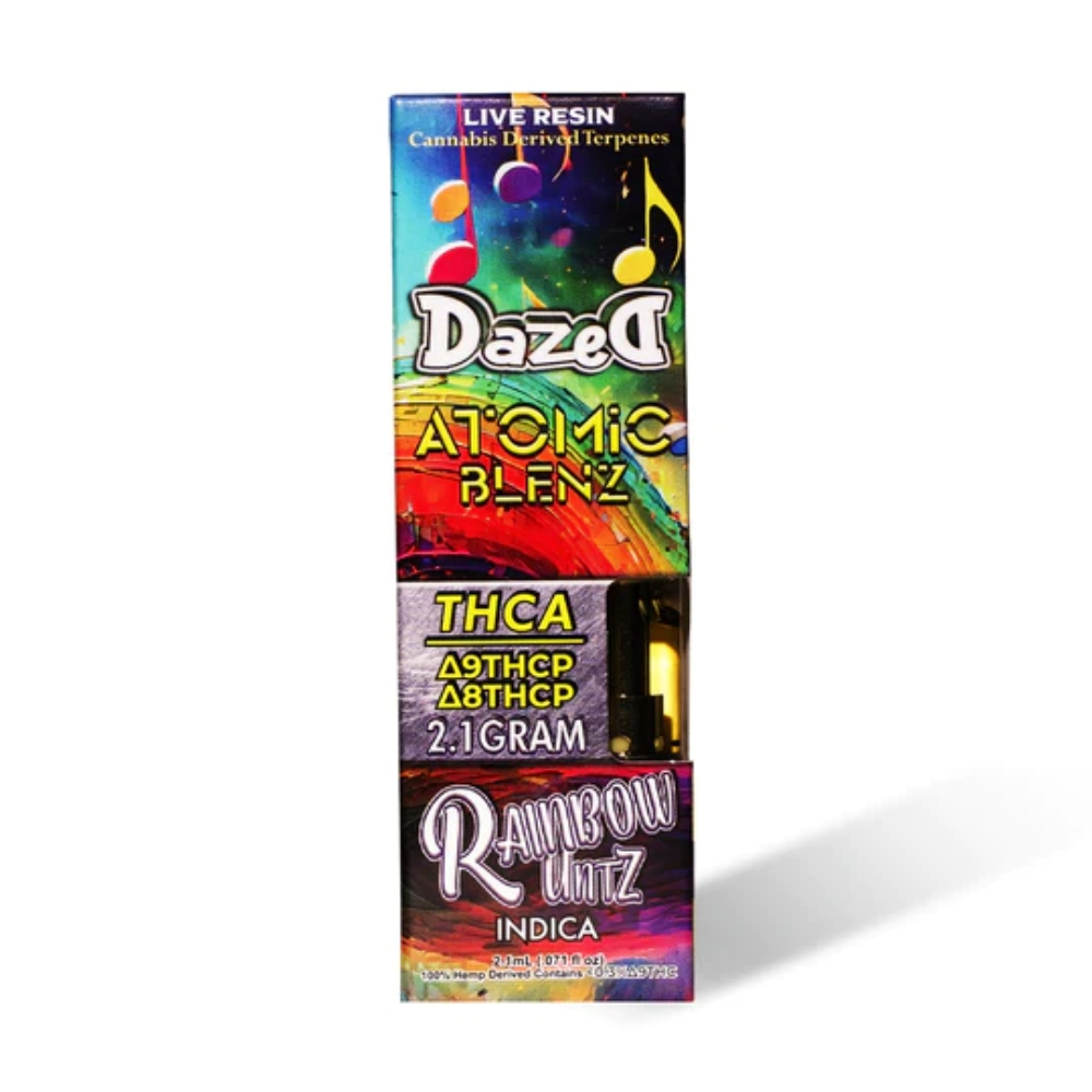 DAZED ATOMIC BLENZ THCA/THCP 2.1G CART 5PK a BOX 